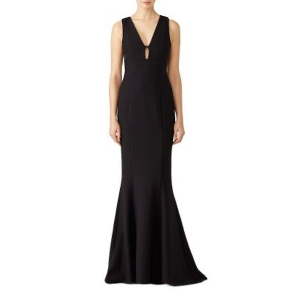 LIKELY Dresses & Skirts - LIKELY Women's Black Aubrey Sleeveless Back Zip V-Neckline Pleated Gown Size 6